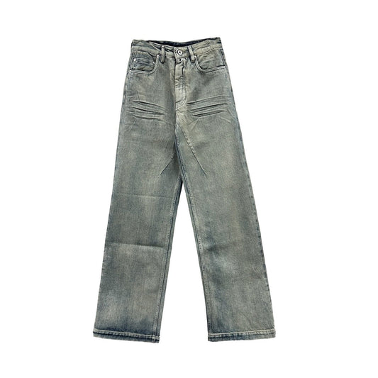 RICK OWENS DRKSHDW Blue Geth Overdyed Stretch Denim Jeans - SHENGLI ROAD MARKET