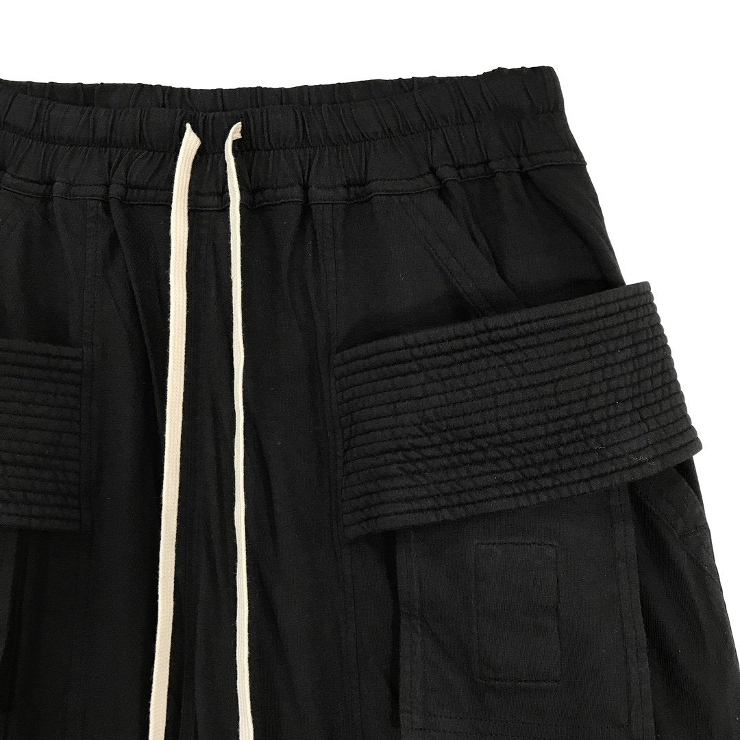 RICK OWENS DRKSHDW Creatch Light Canvas Cargo Drawstring Pants - SHENGLI ROAD MARKET