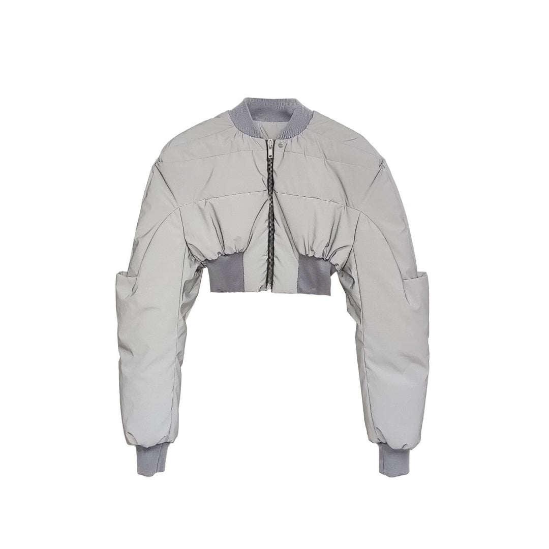 RICK OWENS DRKSHDW Girdered Reflective Cropped Bomber Jacket - SHENGLI ROAD MARKET