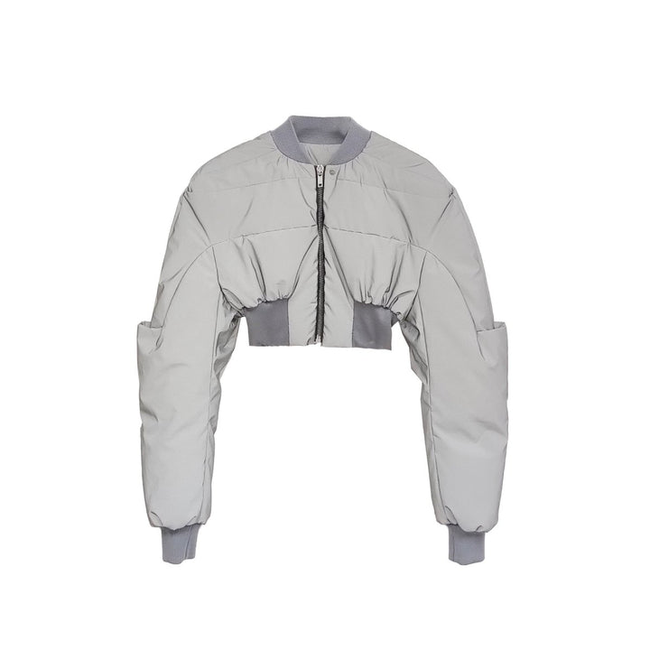 RICK OWENS DRKSHDW Girdered Reflective Cropped Bomber Jacket - SHENGLI ROAD MARKET