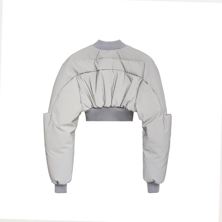 RICK OWENS DRKSHDW Girdered Reflective Cropped Bomber Jacket - SHENGLI ROAD MARKET