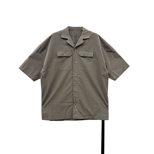 RICK OWENS DRKSHDW Magnum Tommy Shirt In Dust Heavy Cotton Poplin - SHENGLI ROAD MARKET