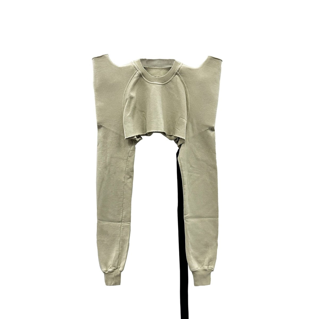 RICK OWENS DRKSHDW Off-White Cropped Tecsweat Sweatshirt - SHENGLI ROAD MARKET