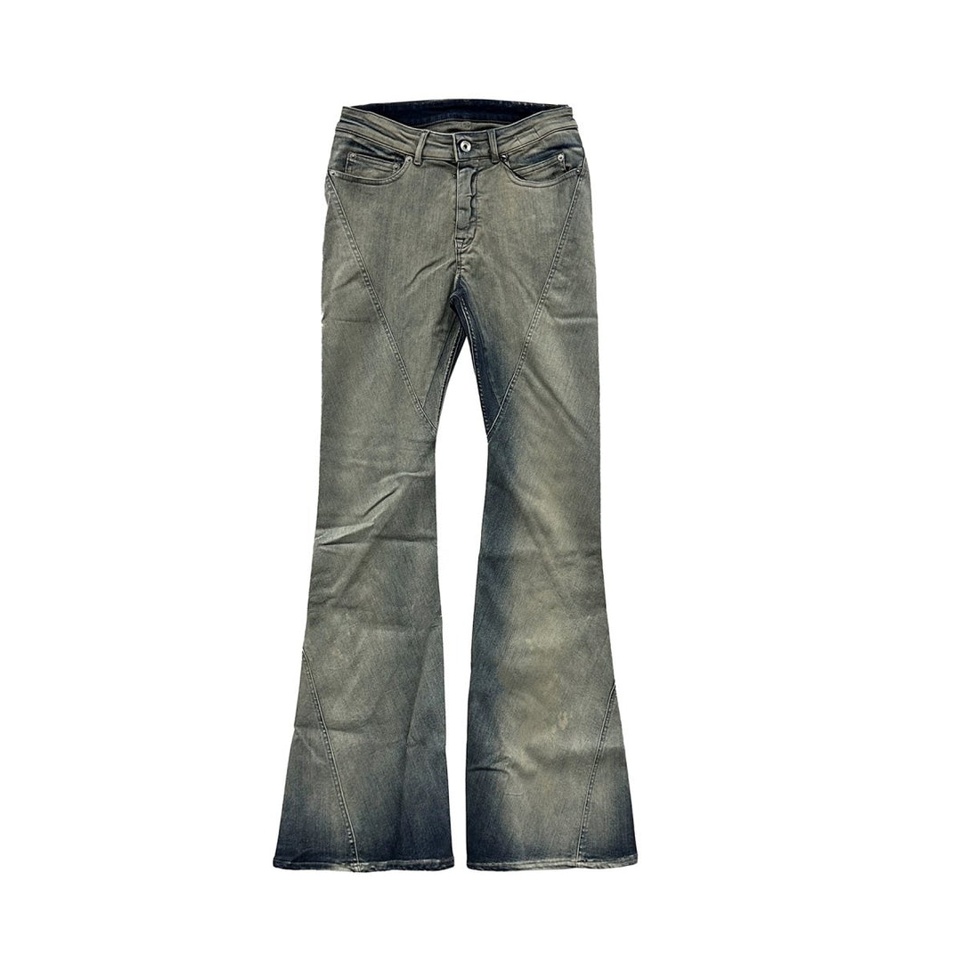 RICK OWENS DRKSHDW SS24 Lido Bias Bootcut In Sky Stretch Denim - SHENGLI ROAD MARKET