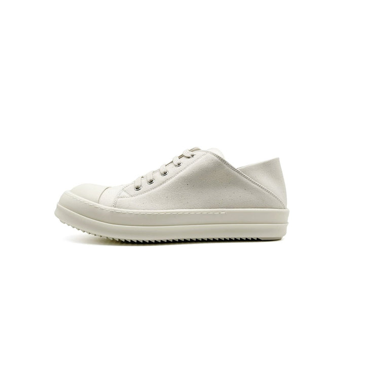 RICK OWENS DRKSHDW SS24 Women's White Lido Slip On Low Top Sneaker - SHENGLI ROAD MARKET