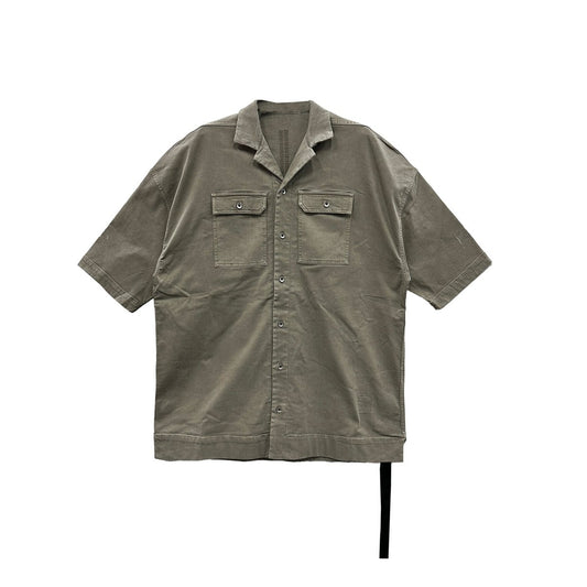 RICK OWENS DRKSHDW Wax Magnum Tommy Shirt Overdyed Foil Stretch Denim - SHENGLI ROAD MARKET