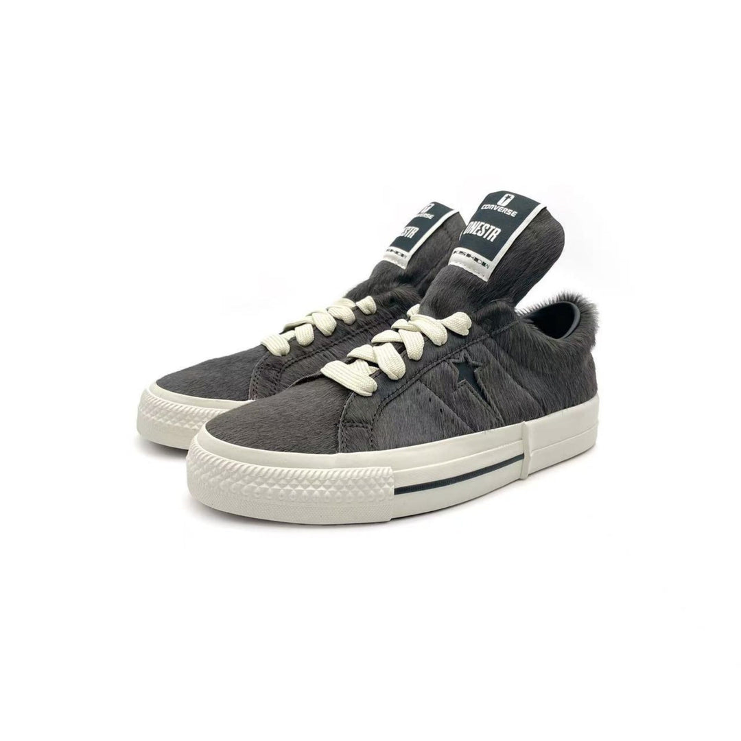 RICK OWENS DRKSHSW Converse One Star Pro Ox Pony Hair Low Top Sneaker - SHENGLI ROAD MARKET
