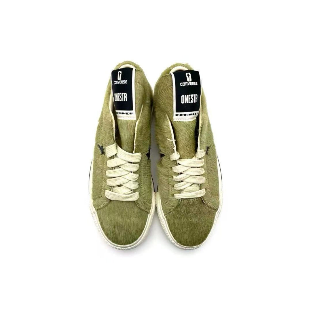 RICK OWENS DRKSHSW Converse One Star Pro Ox Pony Hair Yellow Low Top Sneaker - SHENGLI ROAD MARKET