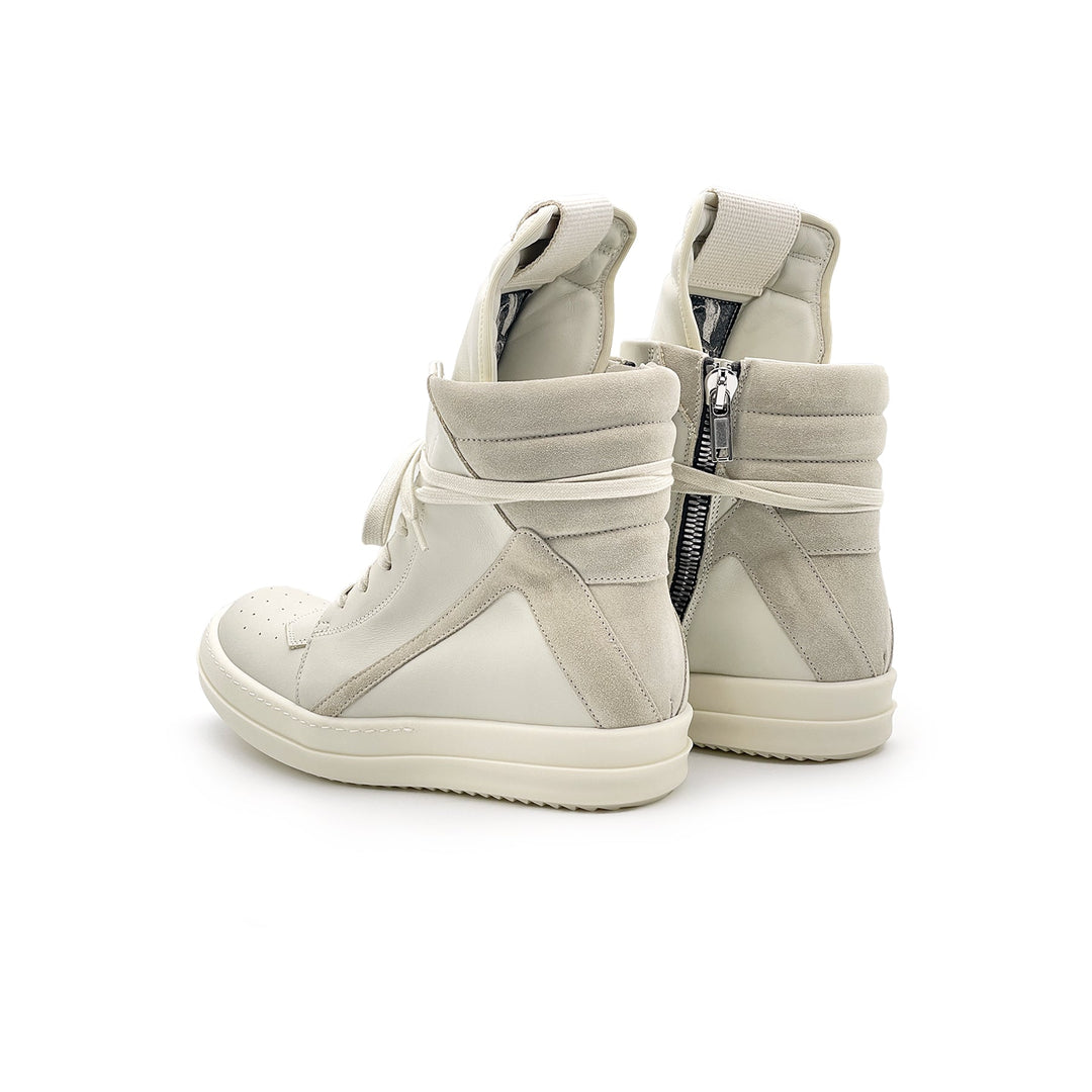 Rick Owens Geobasket Leather High-Top Sneakers - SHENGLI ROAD MARKET