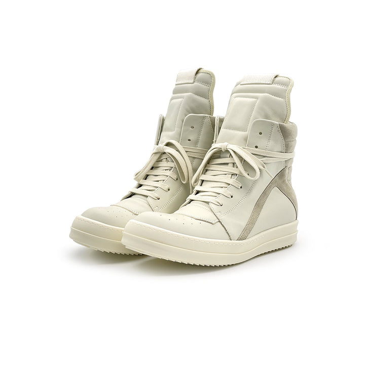 Rick Owens Geobasket Leather High-Top Sneakers - SHENGLI ROAD MARKET