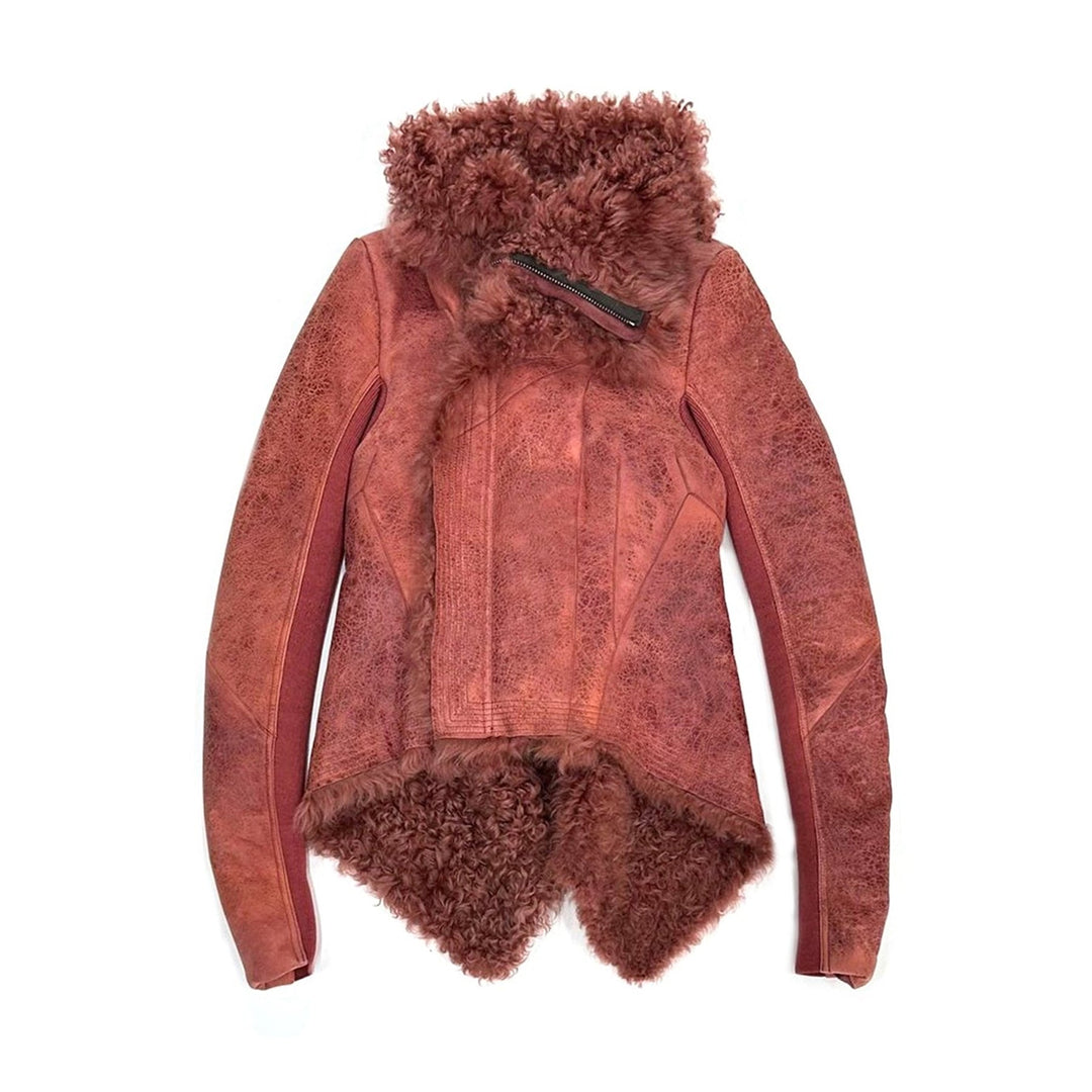 RICK OWENS Naska Shearling Real Fur Jacket - SHENGLI ROAD MARKET