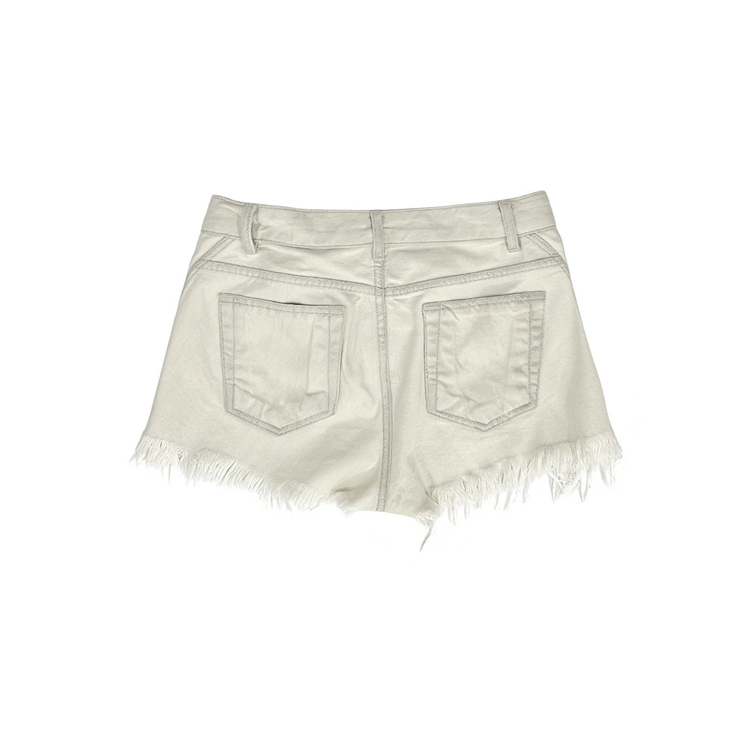 RICK OWENS Off White Temple Bias Cutoffs - SHENGLI ROAD MARKET