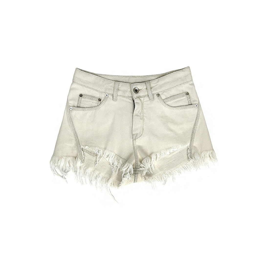 RICK OWENS Off White Temple Bias Cutoffs - SHENGLI ROAD MARKET