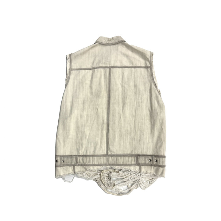 RICK OWENS Off White Temple Sl Jumbo Worker Vest - SHENGLI ROAD MARKET