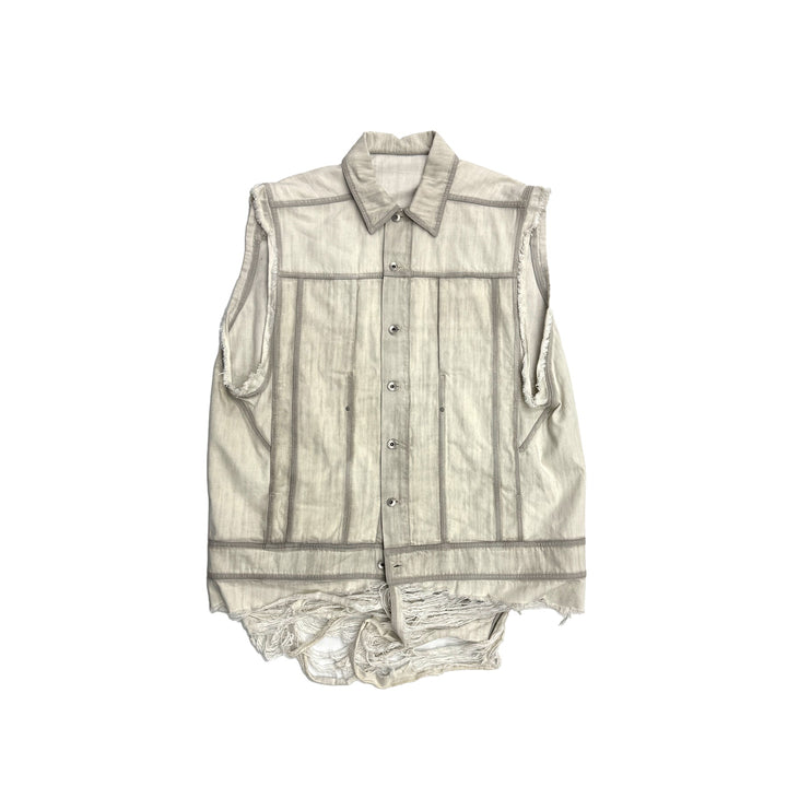 RICK OWENS Off White Temple Sl Jumbo Worker Vest - SHENGLI ROAD MARKET