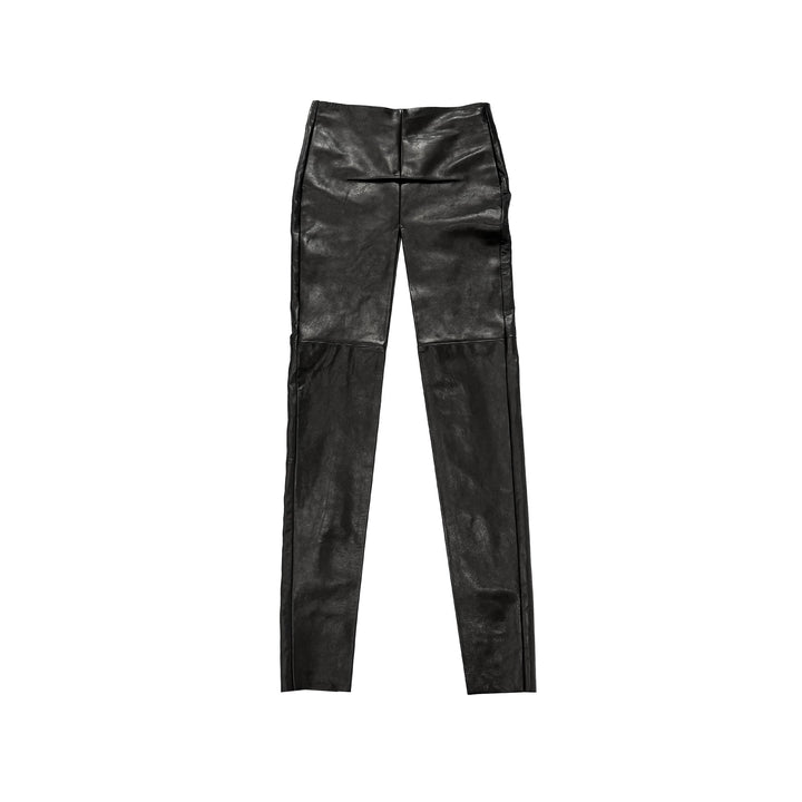 RICK OWENS Sliced Black Leather Skirt - SHENGLI ROAD MARKET