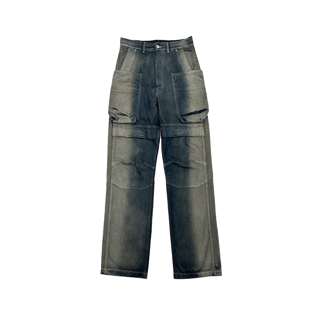 RICK OWENS Stefan Wide - Leg Distressed Denim Cargo Trousers - SHENGLI ROAD MARKET