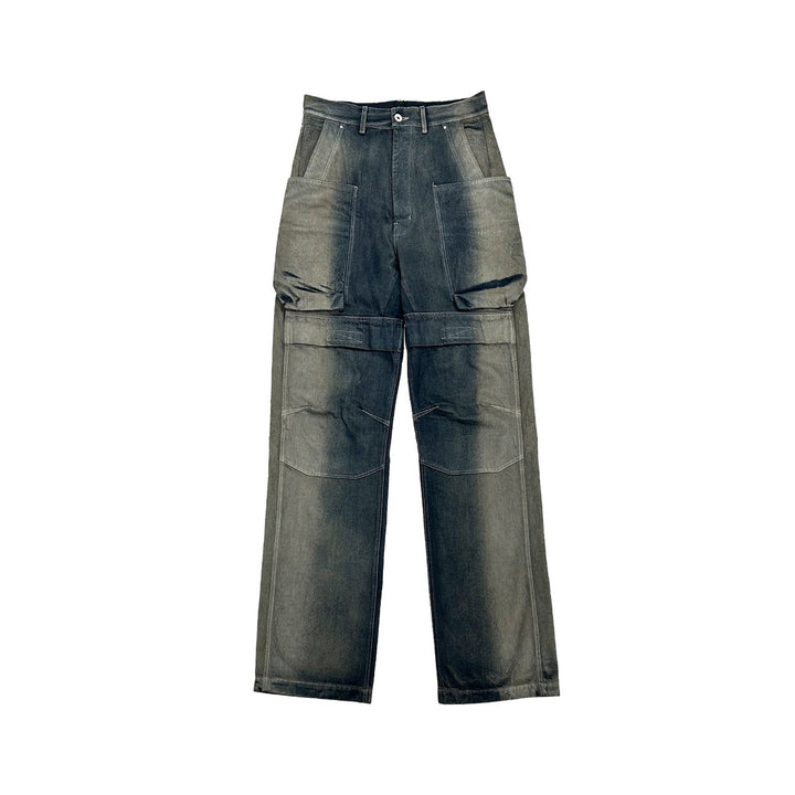 RICK OWENS Stefan Wide - Leg Distressed Denim Cargo Trousers - SHENGLI ROAD MARKET