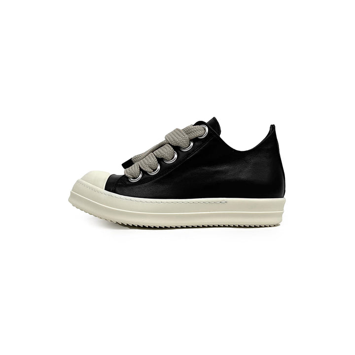 RICK OWENS Temple Jumbolace Leather Low Top Sneaker - SHENGLI ROAD MARKET