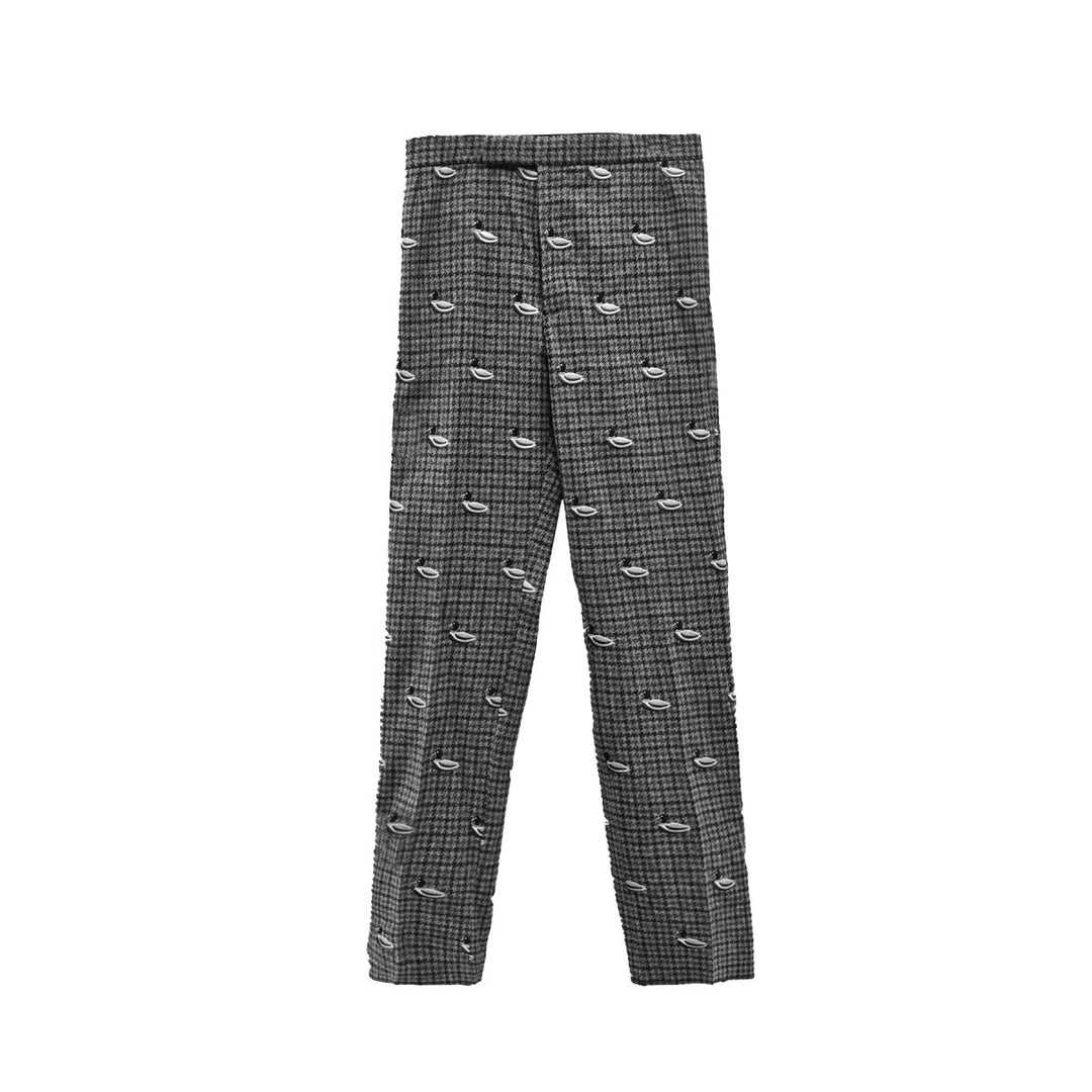 Thom Browne Gun Club Shetland Duck Medium Grey Classic Trousers - SHENGLI ROAD MARKET