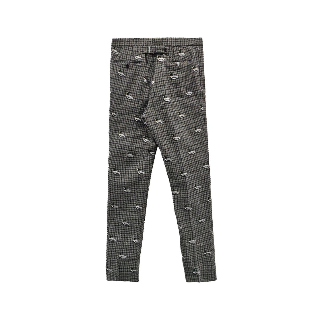 Thom Browne Gun Club Shetland Duck Medium Grey Classic Trousers - SHENGLI ROAD MARKET