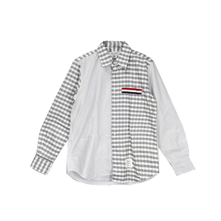 Thom Browne Plaid Stripled Patchwotk Shirt