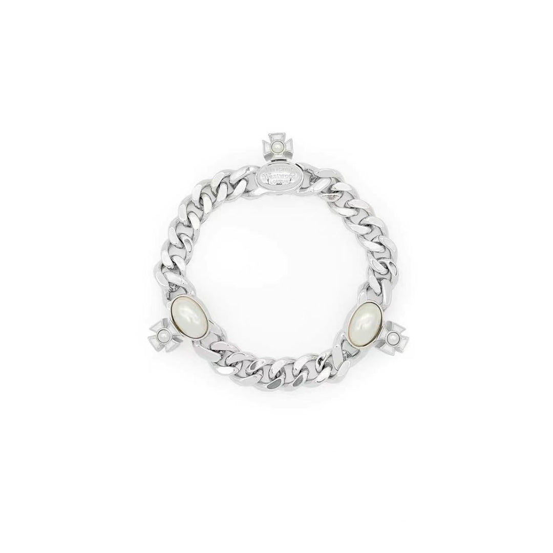 Vivienne Westwood Gaby Orb Pearl Cuban Chain Bracelet - SHENGLI ROAD MARKET
