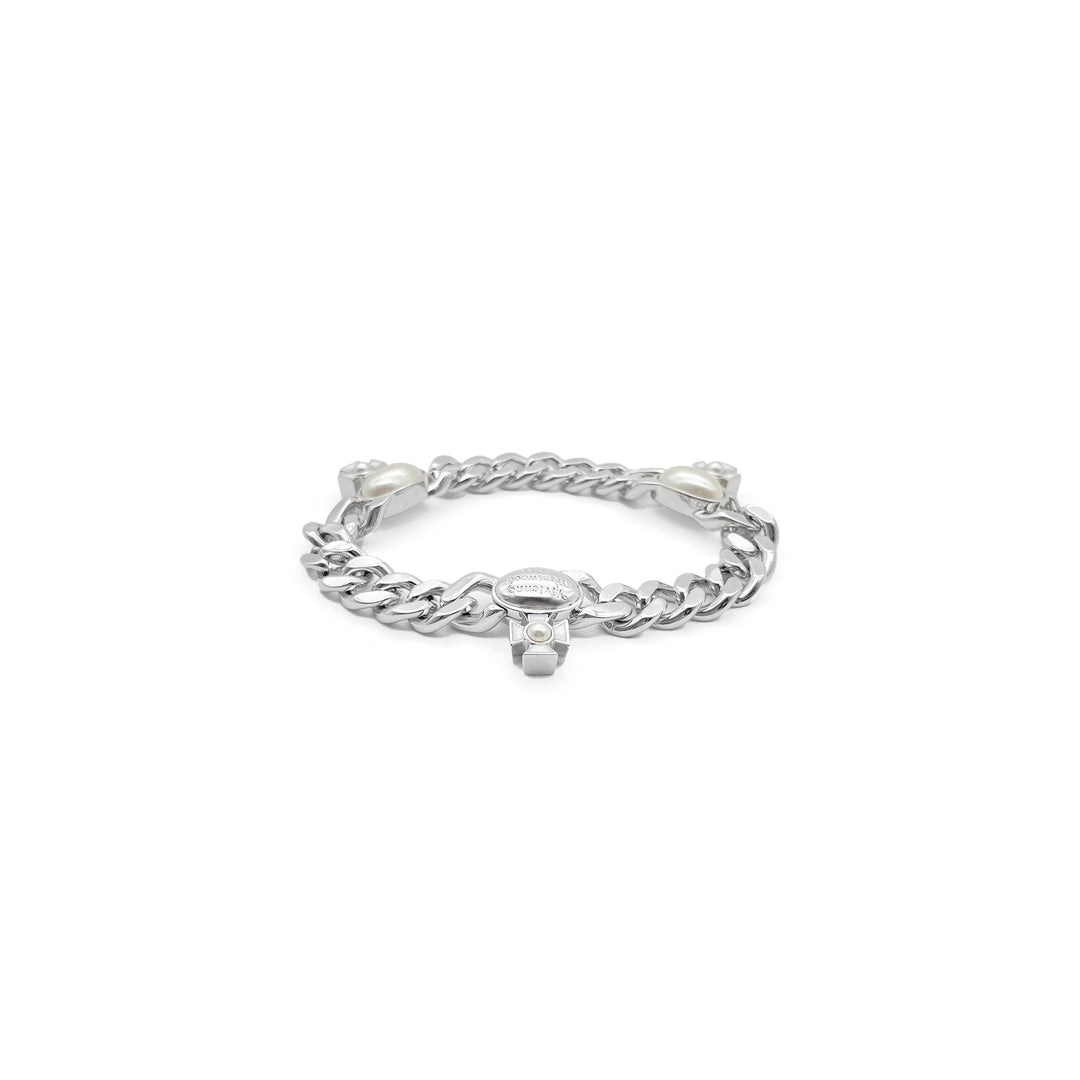 Vivienne Westwood Gaby Orb Pearl Cuban Chain Bracelet - SHENGLI ROAD MARKET