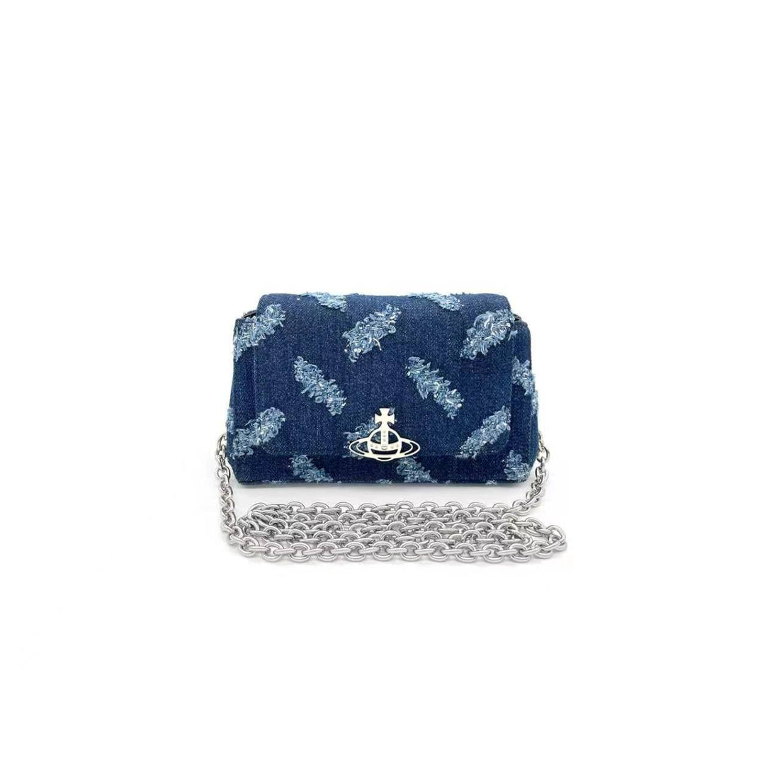 Vivienne Westwood Hazel Orb Denim Chain Handbag - SHENGLI ROAD MARKET