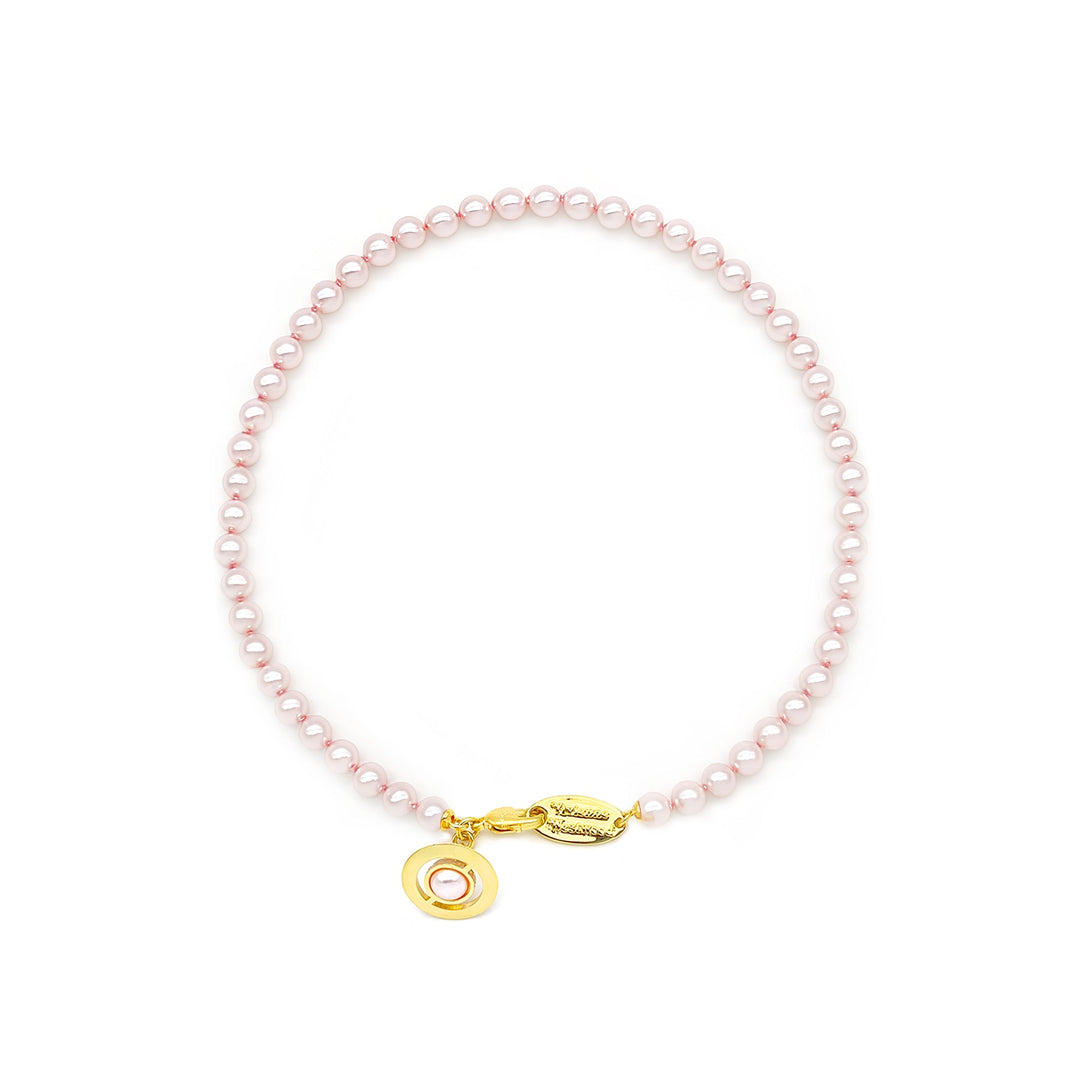Vivienne Westwood Orb Pendant Pink Pearl Necklace - SHENGLI ROAD MARKET