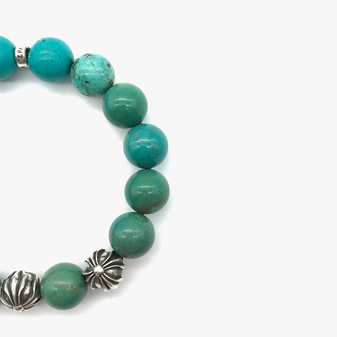 Chrome Hearts 12mm Silver Turquoise Bracelet - SHENGLI ROAD MARKET