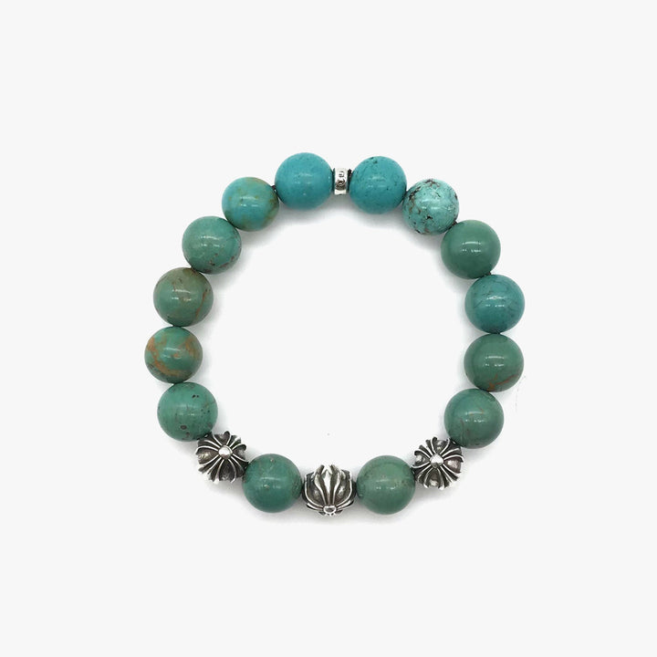 Chrome Hearts 12mm Silver Turquoise Bracelet - SHENGLI ROAD MARKET