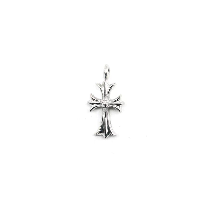 Chrome Hearts 18K White Gold Emerald Tiny Cross Pendant - SHENGLI ROAD MARKET