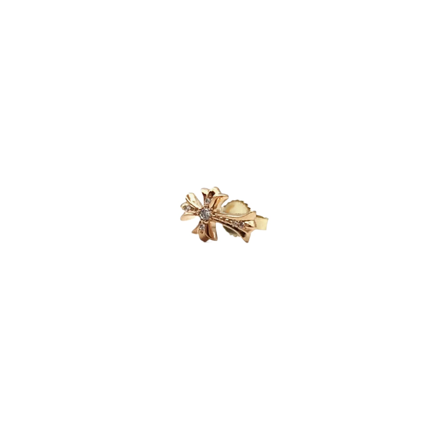 Chrome Hearts 22K Gold Diamond Babyfat Earring Drop - SRM