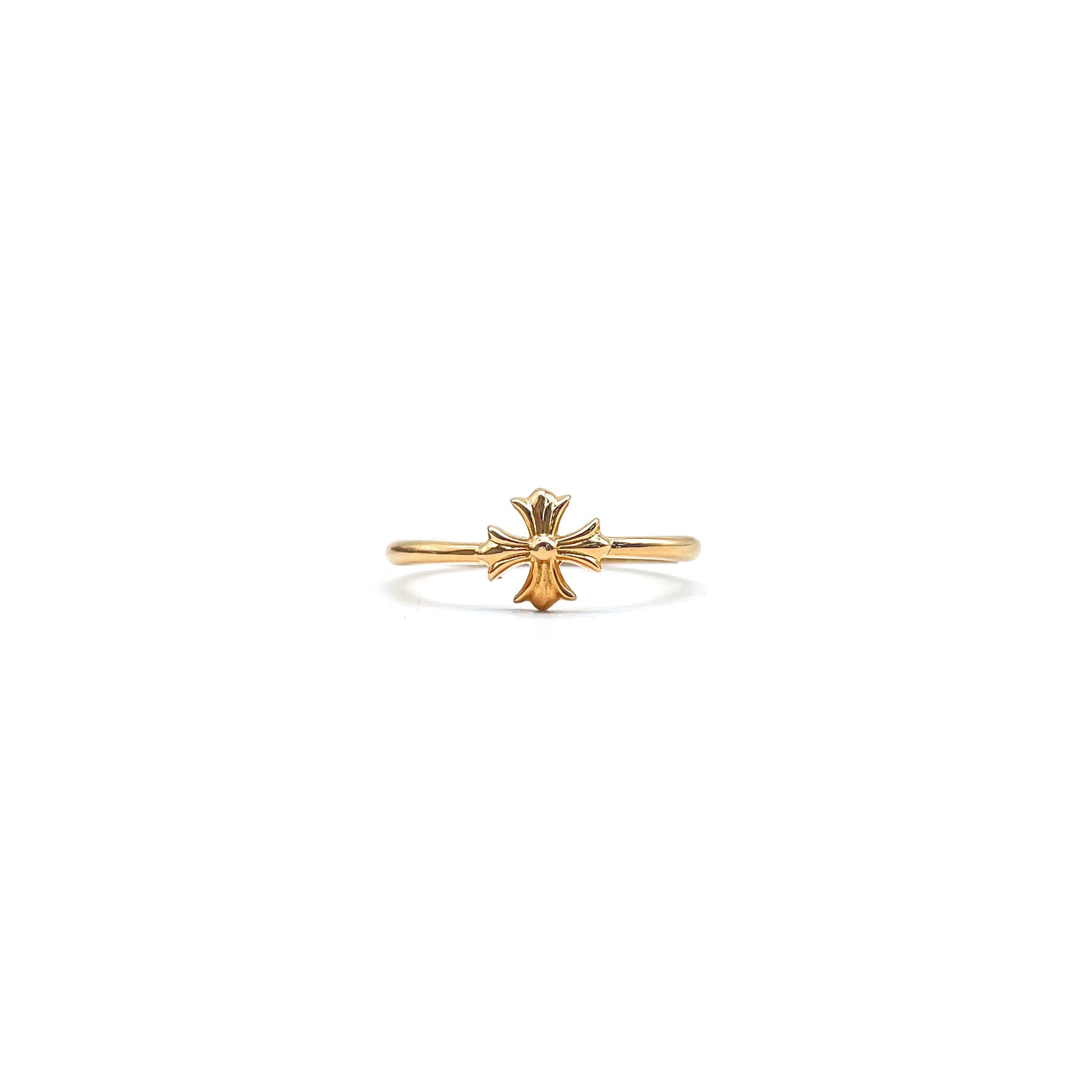 Chrome Hearts 22K Gold Bubblegum Cross Ring