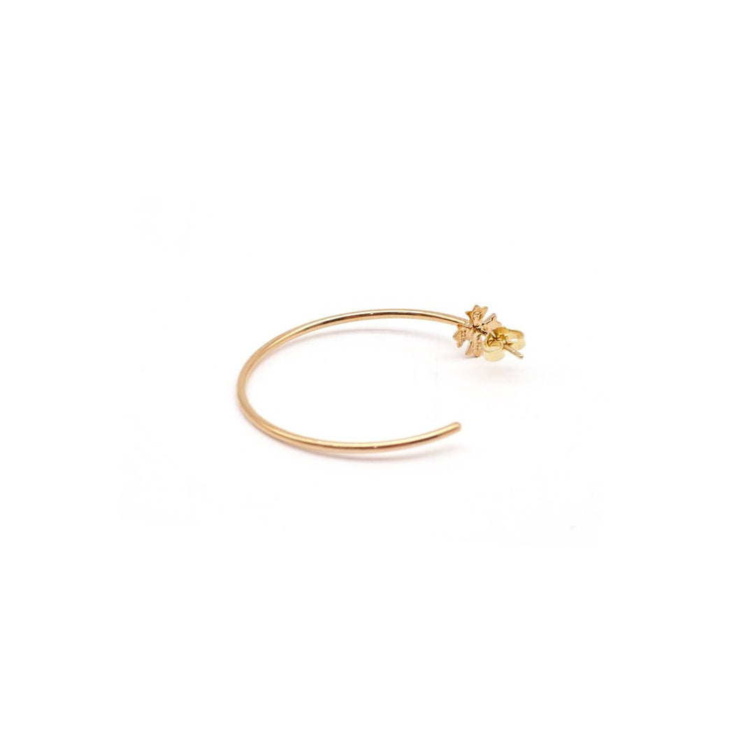 Chrome Hearts 22K Gold Cross Logo Hoop Earring - SHENGLI ROAD MARKET