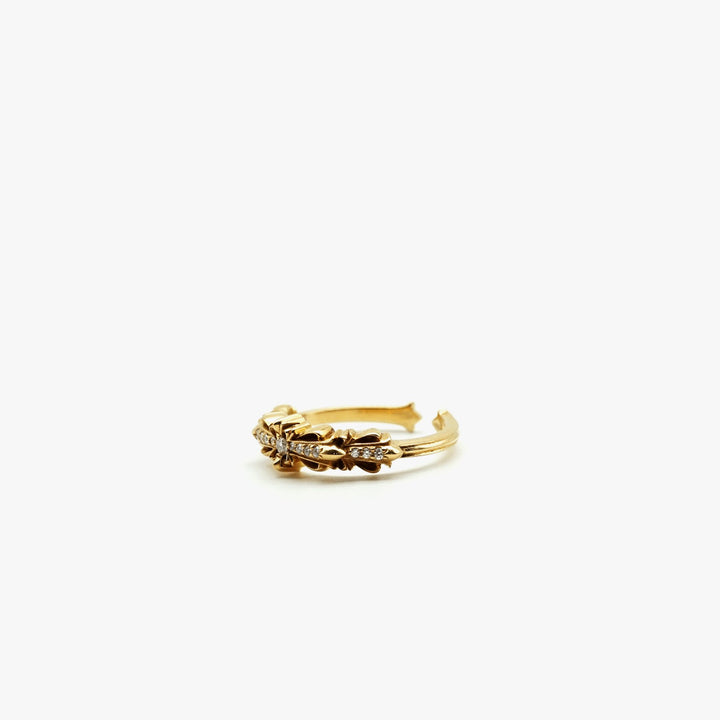 Chrome Hearts 22K Gold Diamonds Floral Cross Ring - SHENGLI ROAD MARKET