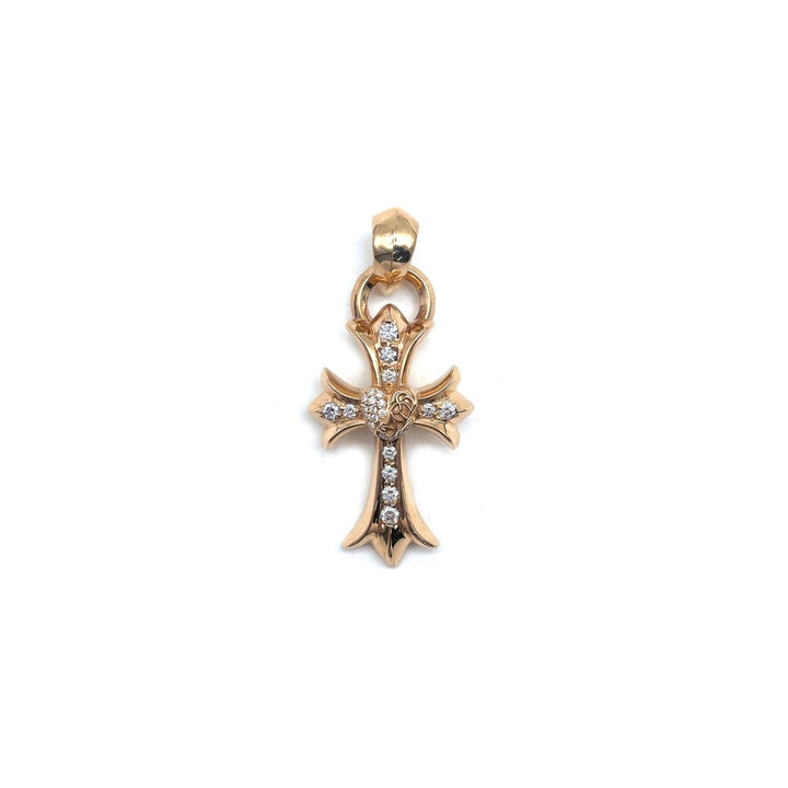 Chrome Hearts 22K Gold Diamonds Vine Hearts Cross Necklace Charm - SHENGLI ROAD MARKET