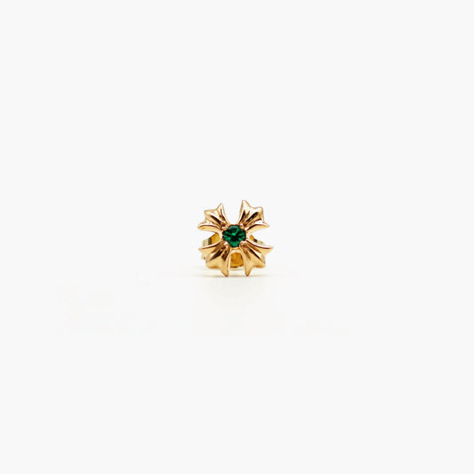 Chrome Hearts 22K Gold Emerald Cross Earring Ear Stud - SHENGLI ROAD MARKET
