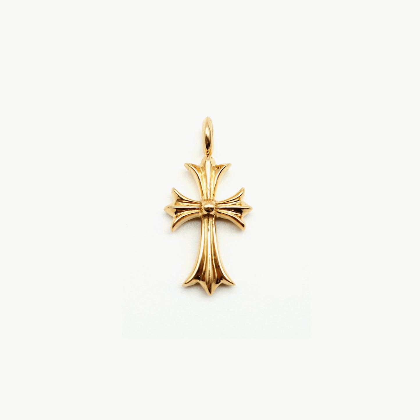 Chrome Hearts 22K Gold Emerald Cross Necklace Charm - SHENGLI ROAD MARKET
