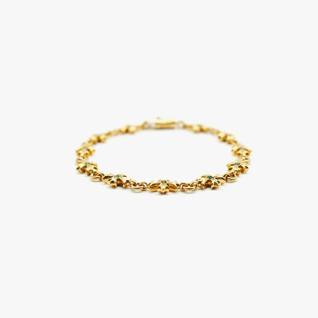 Chrome Hearts 22K Gold Emerald Tiny E Bracelet - SHENGLI ROAD MARKET