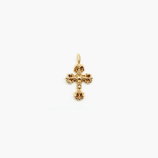 Chrome Hearts 22K Gold Flame Cross Necklace Charm - SHENGLI ROAD MARKET