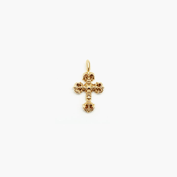 Chrome Hearts 22K Gold Flame Cross Necklace Charm - SHENGLI ROAD MARKET