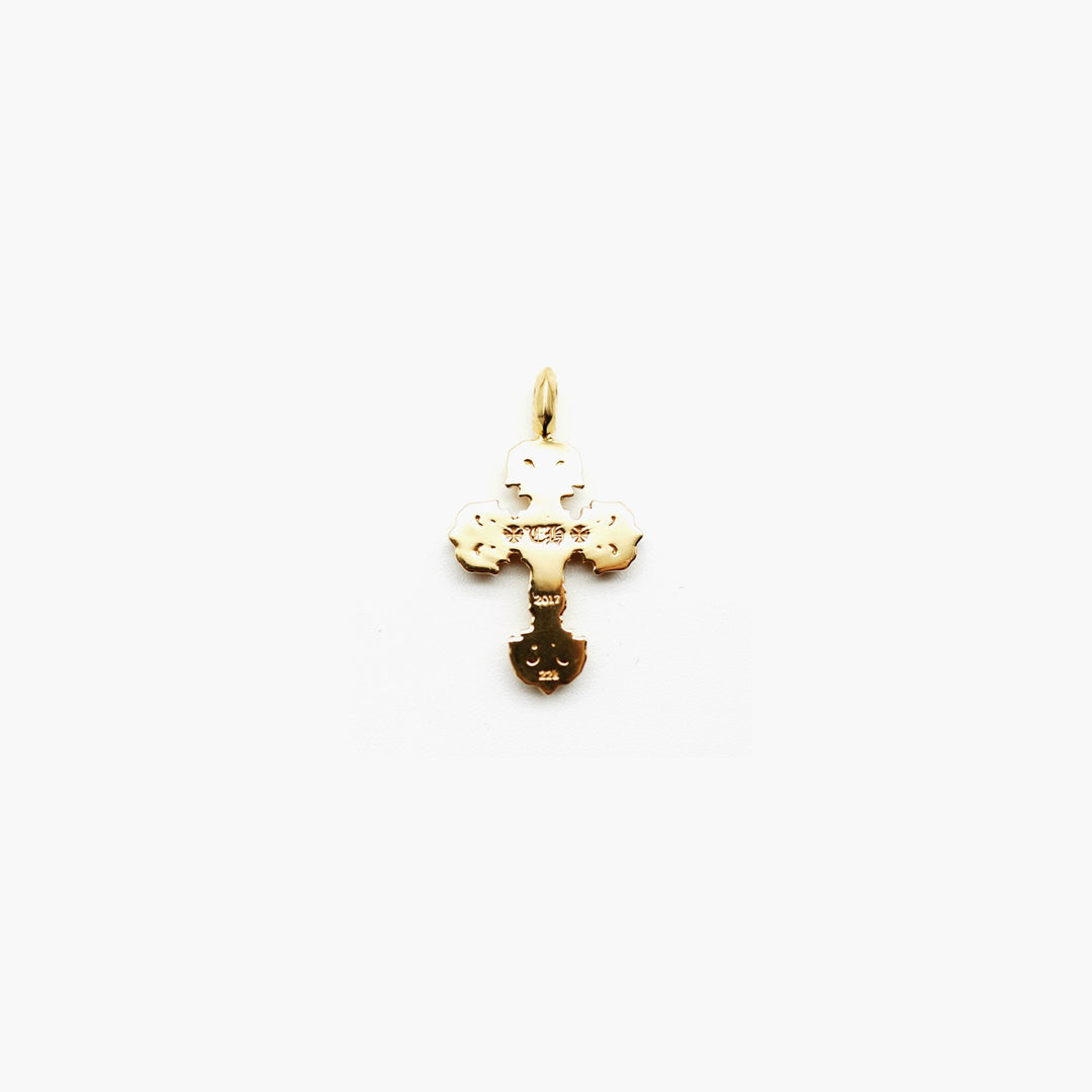 Chrome Hearts 22K Gold Flame Cross Necklace Charm - SHENGLI ROAD MARKET