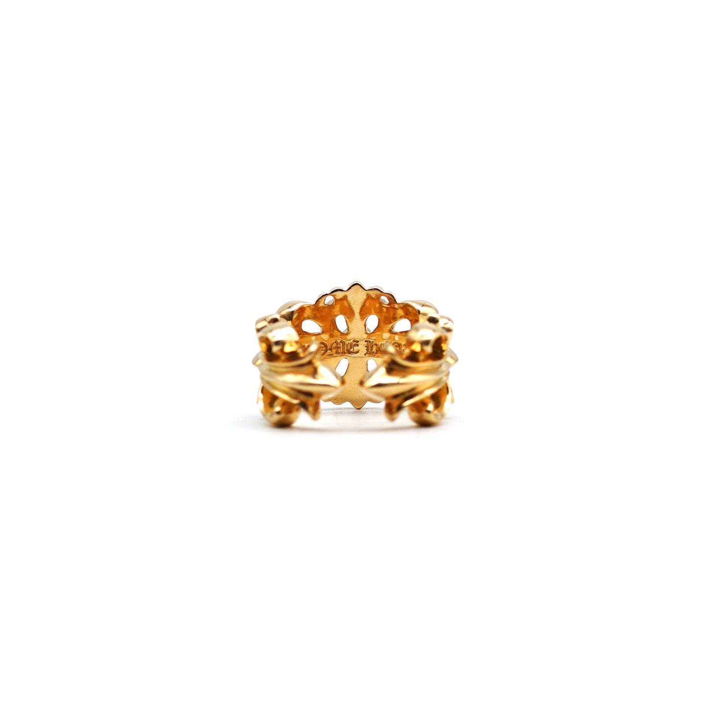 Chrome Hearts 22K Gold Floral Cross Ring - SHENGLI ROAD MARKET
