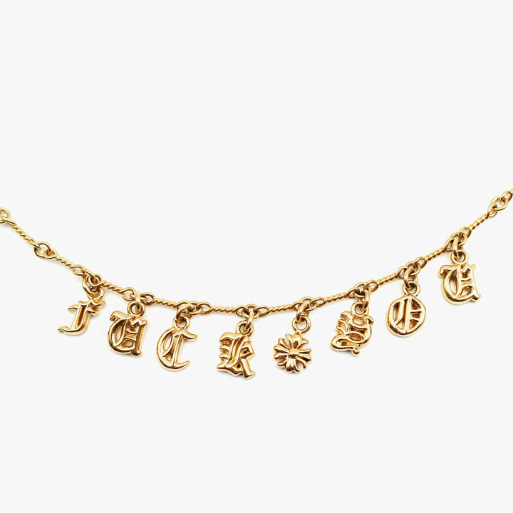 Chrome Hearts 22K Gold "FUCK YOU" Logo Necklace - SHENGLI ROAD MARKET