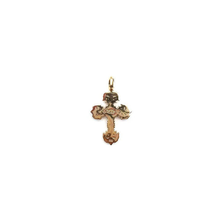 Chrome Hearts 22K Gold Nine-Diamonds Flame Cross Pendant - SHENGLI ROAD MARKET