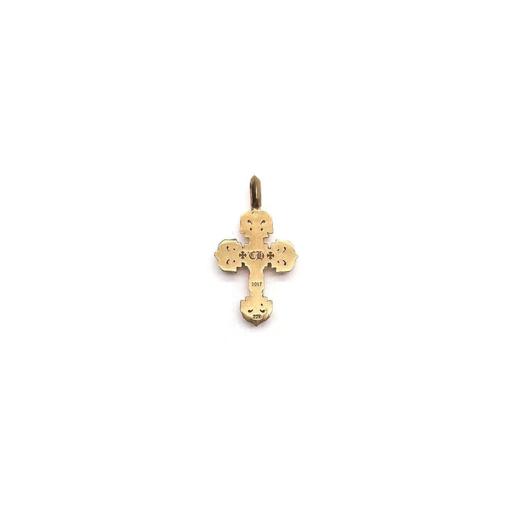 Chrome Hearts 22K Gold Single Diamond Flame Cross Pendant - SHENGLI ROAD MARKET