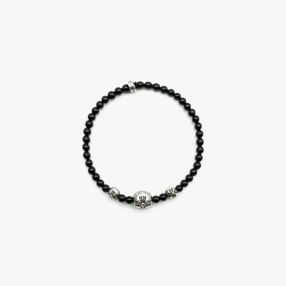 Chrome Hearts 4mm Black Obsidian Bracelet - SHENGLI ROAD MARKET