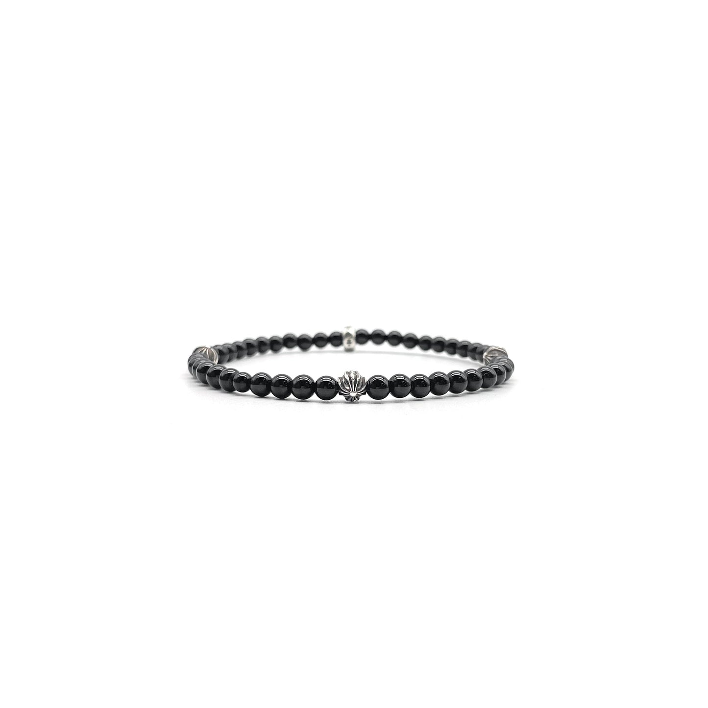 Chrome Hearts 4mm Obsidian Sliver Cross Bracelet - SHENGLI ROAD MARKET